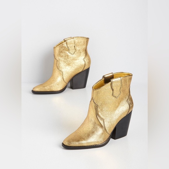 CHINESE LAUNDRY BONNIE BOOTIE - 9M / GOLD FAUX LEATHER - Picture 1 of 11